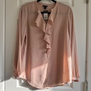 Ruffled Pink Peach Long Sleeve Short NWT Size Small Target Brands